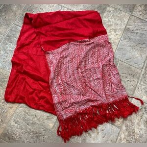 Red 100% Cashmere Scarf